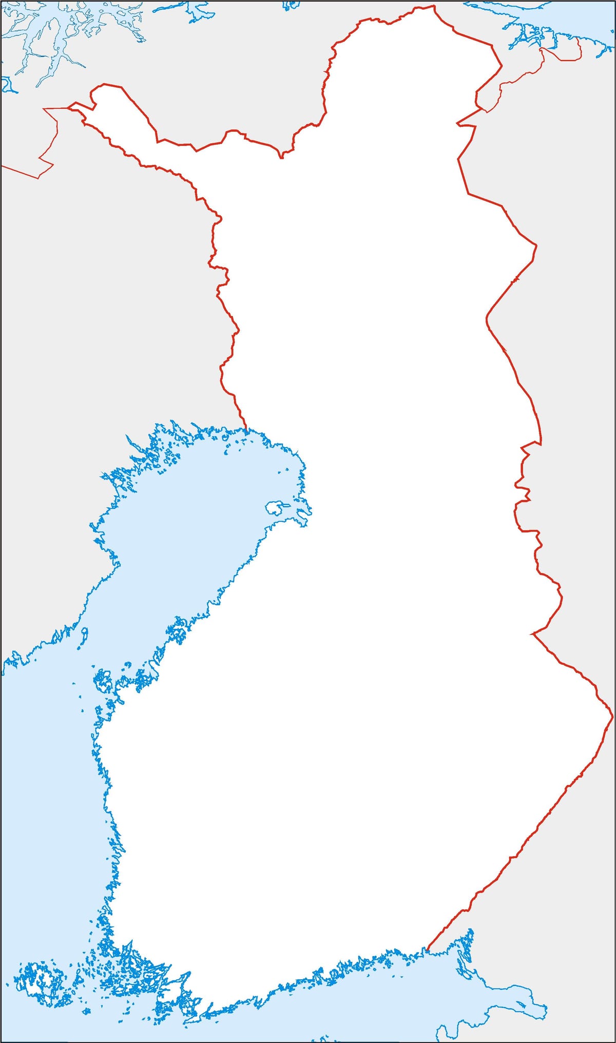 en blanc mapa de Finlàndia