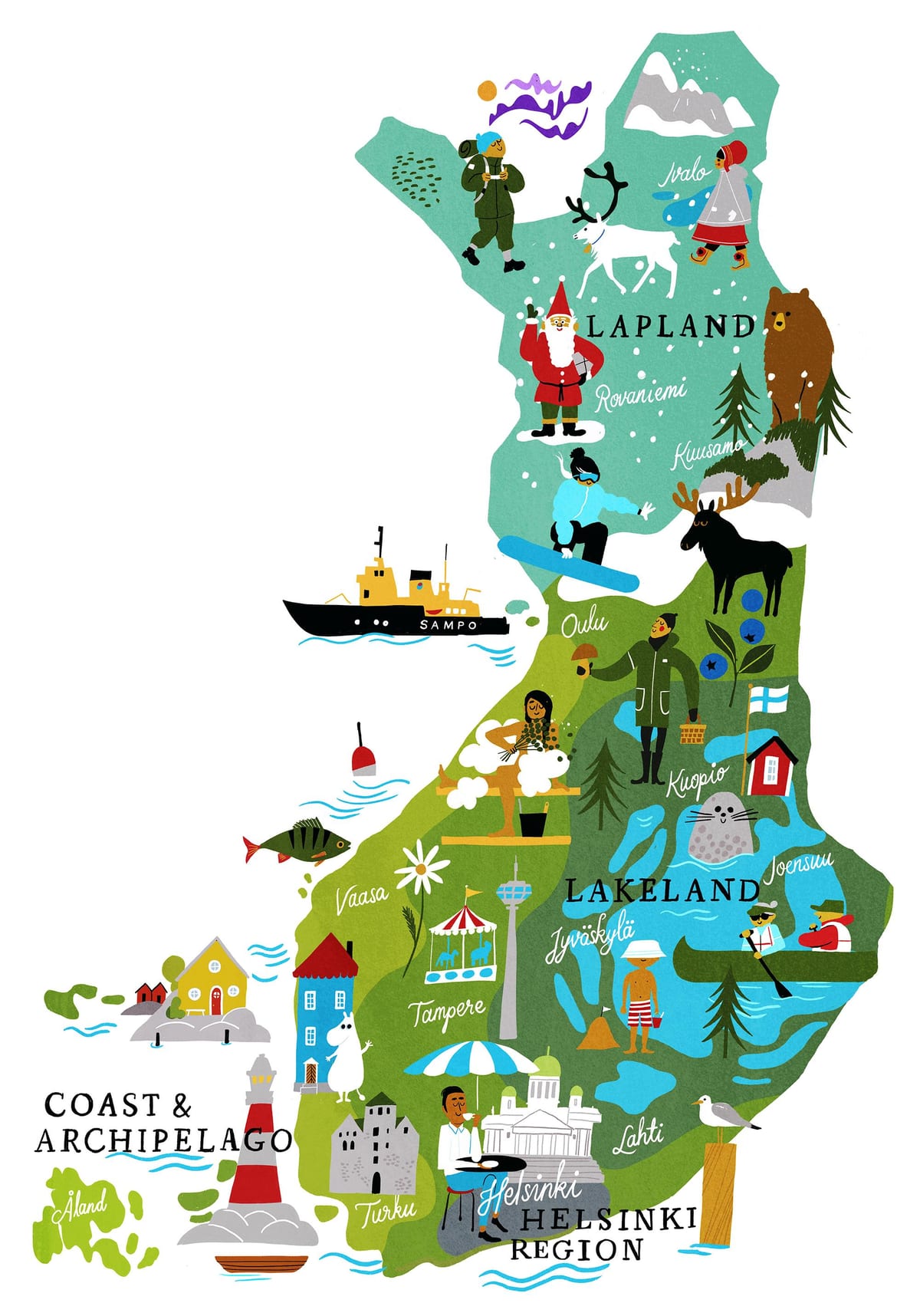 Finlàndia viatges mapa