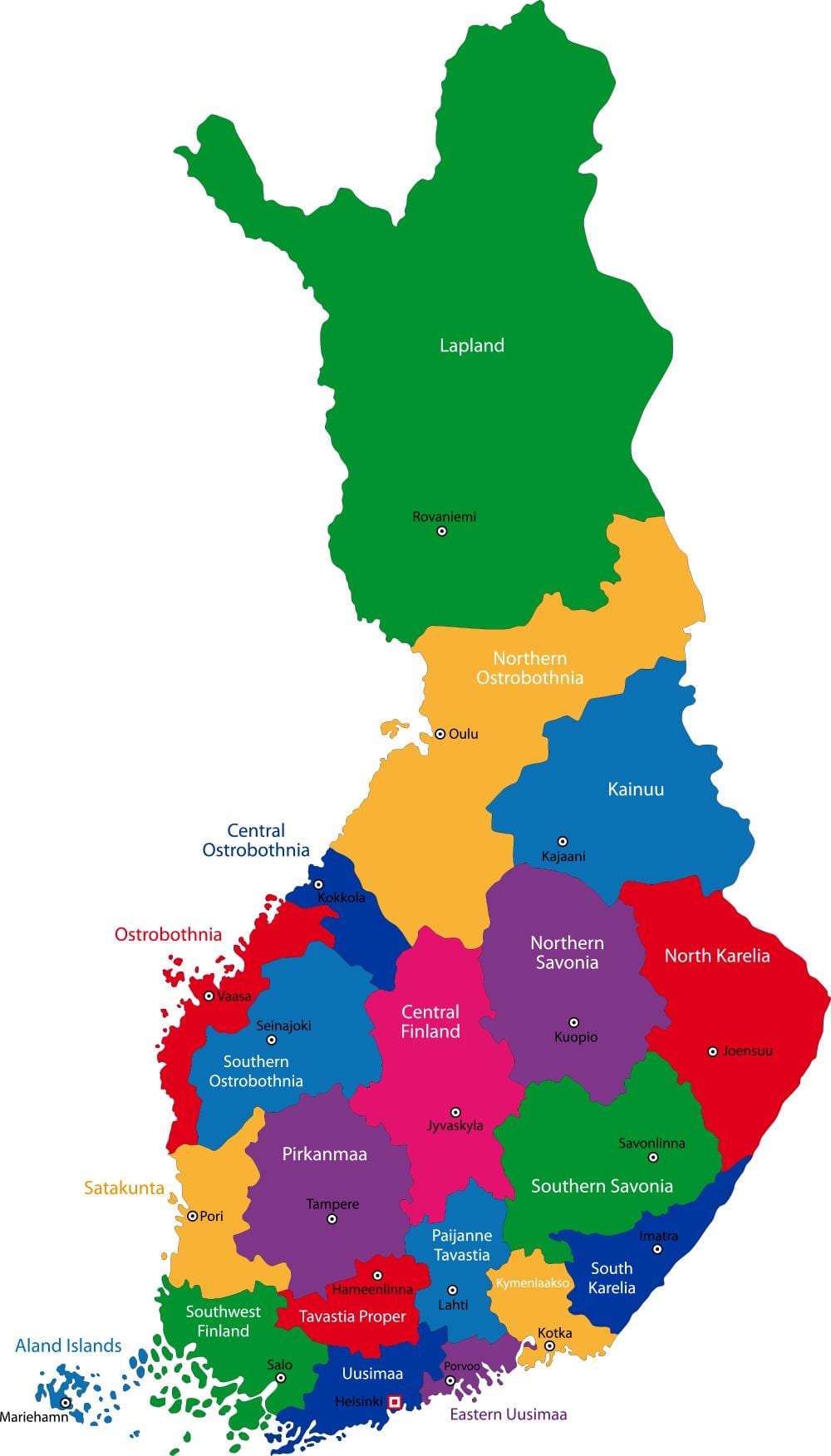Finlàndia províncies mapa