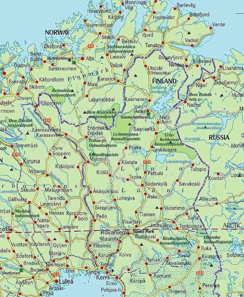 Mapa de Finlàndia senderisme