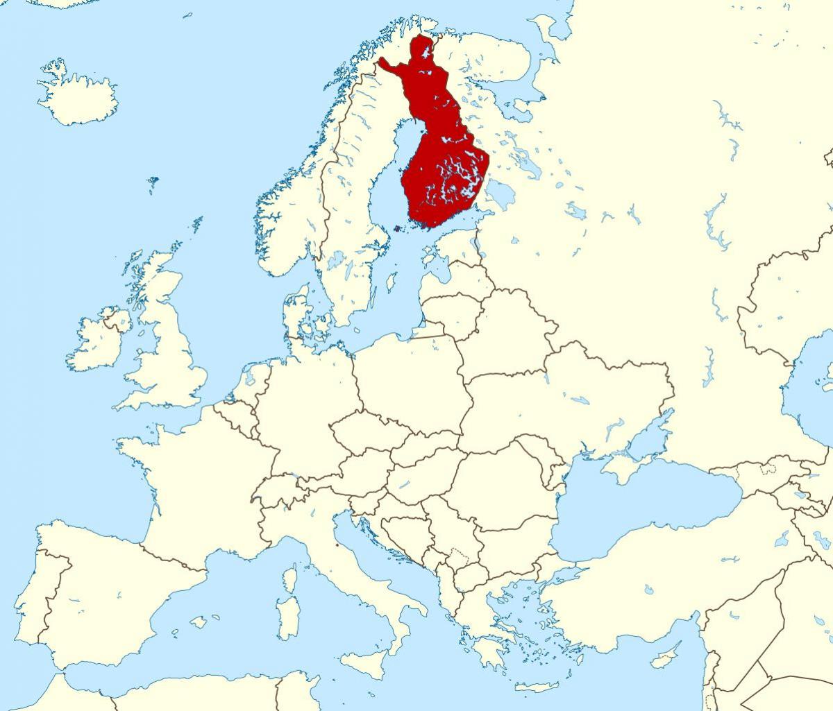 mapa del món que mostra Finlàndia
