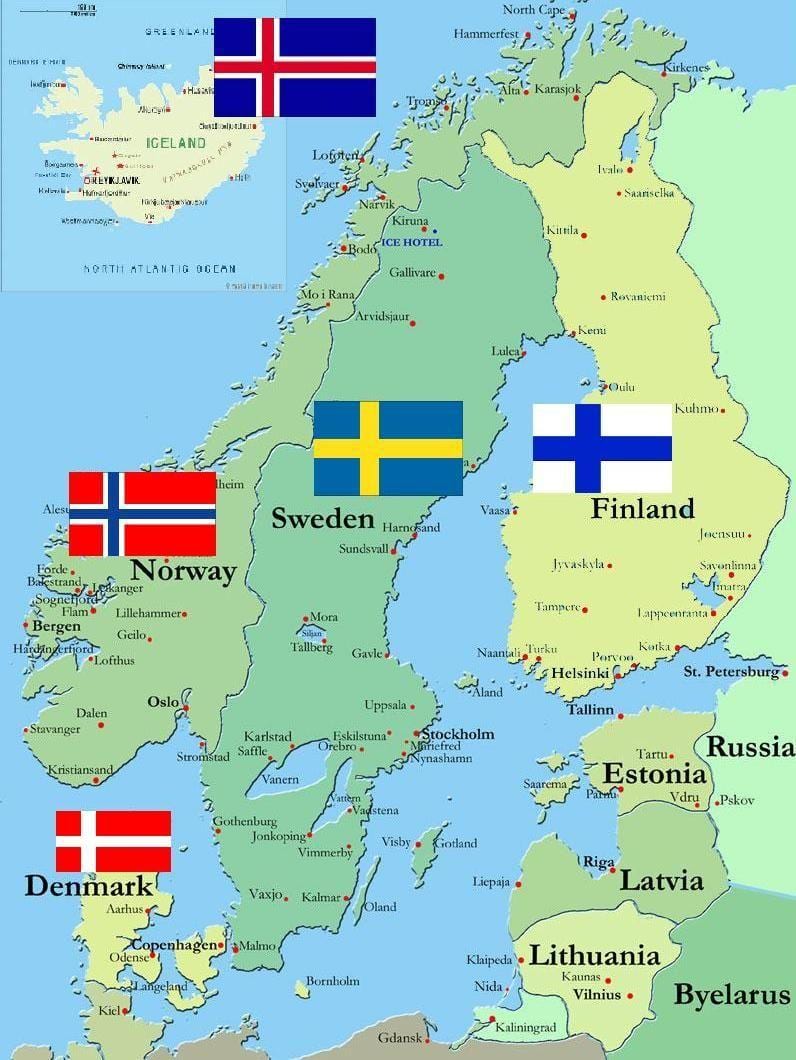 Finlàndia en el mapa del món