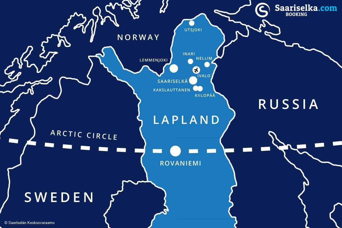 mapa de saariselka Finlàndia