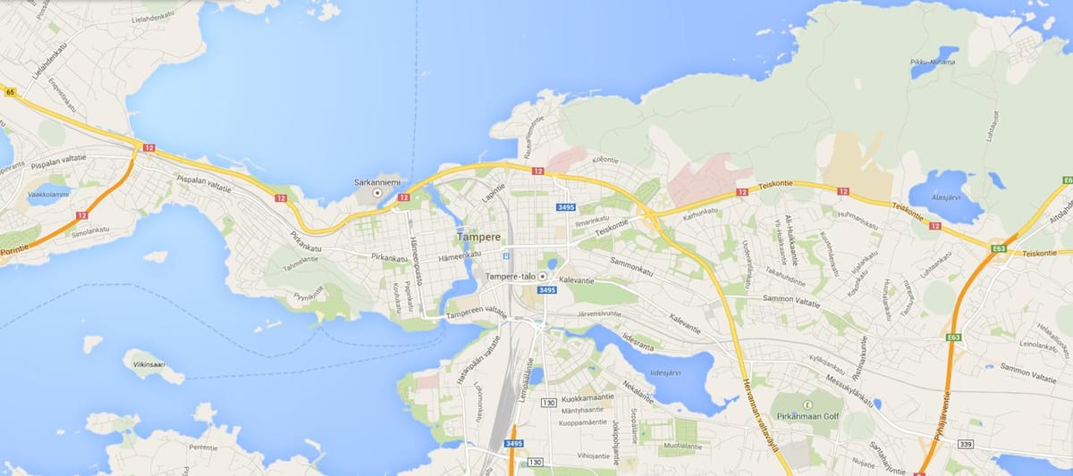 Mapa de tampere a Finlàndia