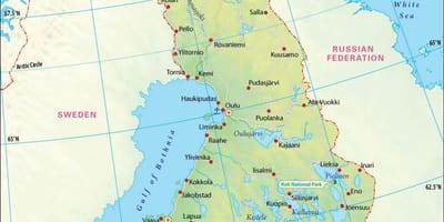 Mapa de Finlàndia geografia
