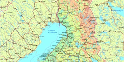 Mapa de Finlàndia carretera
