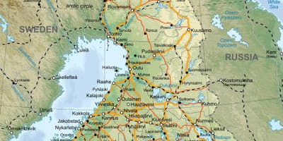 Finlàndia en el mapa del món