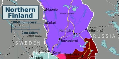 Mapa del nord de Finlàndia